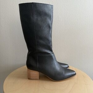 INTENTIONALLY BLANK Women's Tall Leather Carlos Boots Block Heel Size 8 Western